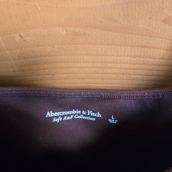 Abercrombie & Fitch Ponte Corset Sweetheart Bodysuit Tank Top Brown NWT L - Picture 5 of 5
